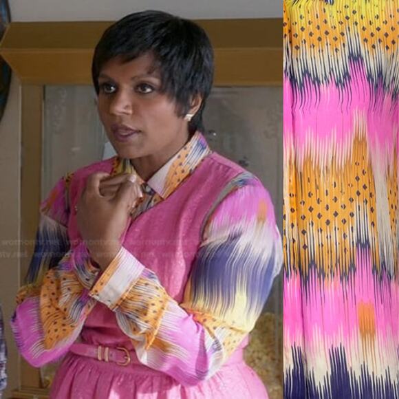 Leifsdottir Anthropologie | Mixed Print Silk Button Down Blouse As Seen on TV - Picture 2 of 10